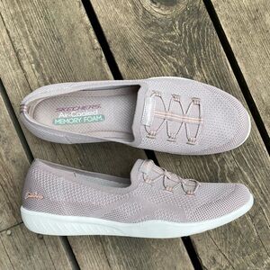 SKECHERS Shoes Slip On Taupe Pink AIR COOLED MEMORY FOAM Size 11
